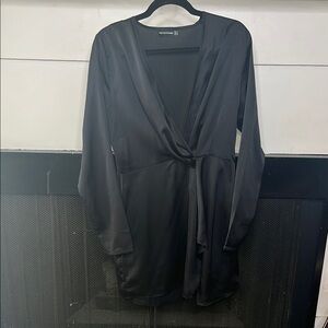 Black Wrap Dress by PrettyLittleThing